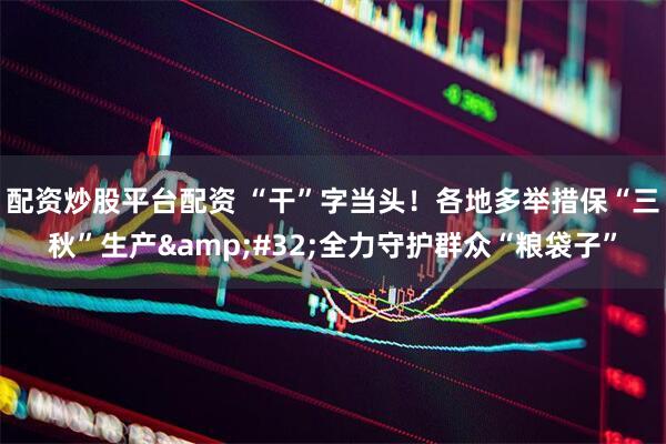 配资炒股平台配资 “干”字当头!各地多举措保“三秋”生产 全力守护群众“粮袋子”
